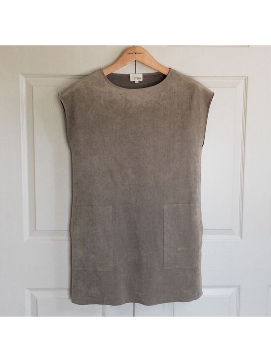Aritzia Dresses & Skirts - Wilfred Free Aritzia Faux Suede Nori Boxy Mini Dress Tunic Sleeveless Minimalist